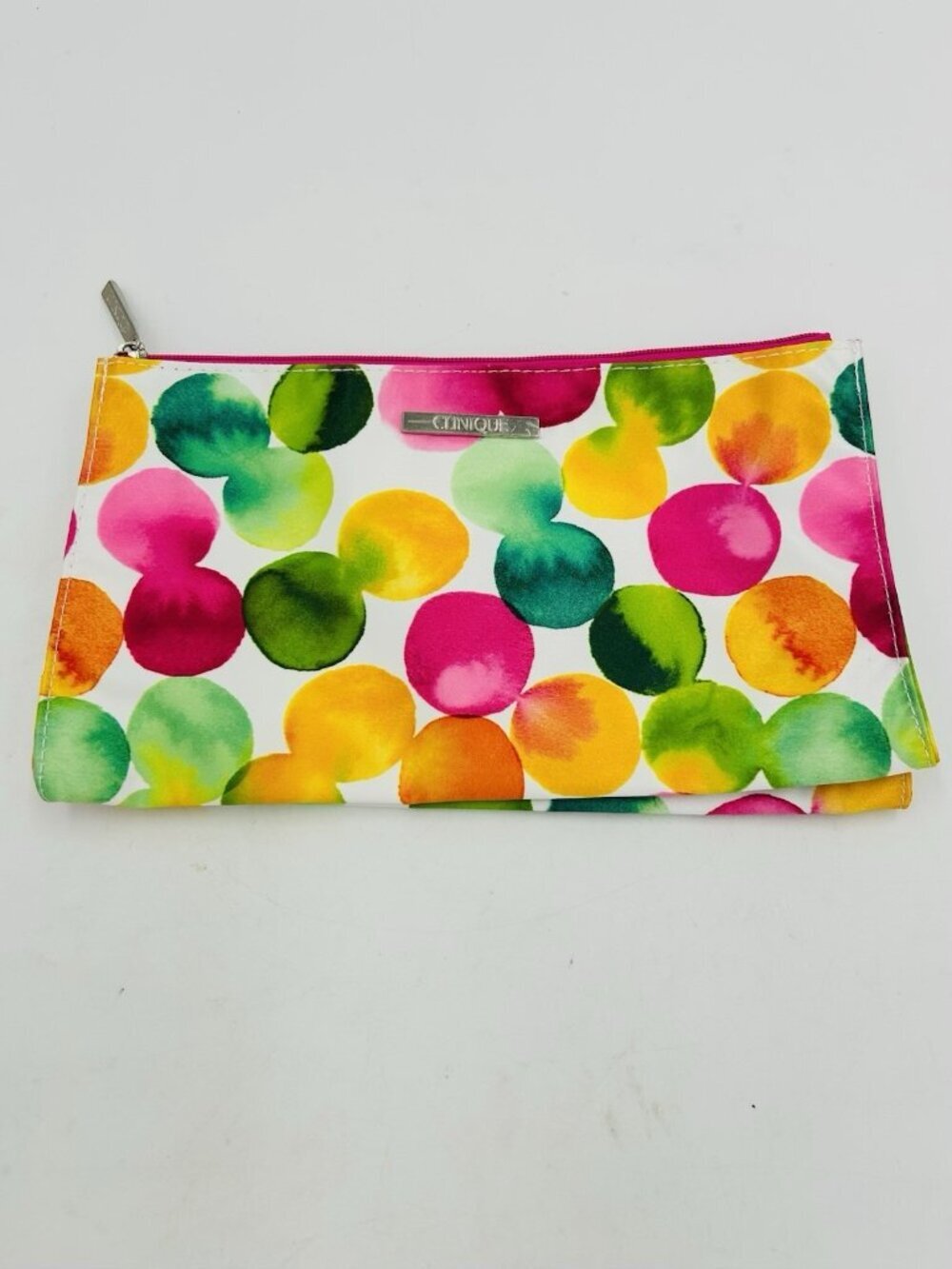 Clinique Polka Dot Makeup Cosmetic Pouch Bag Travel 9.5"x5.5" NEW